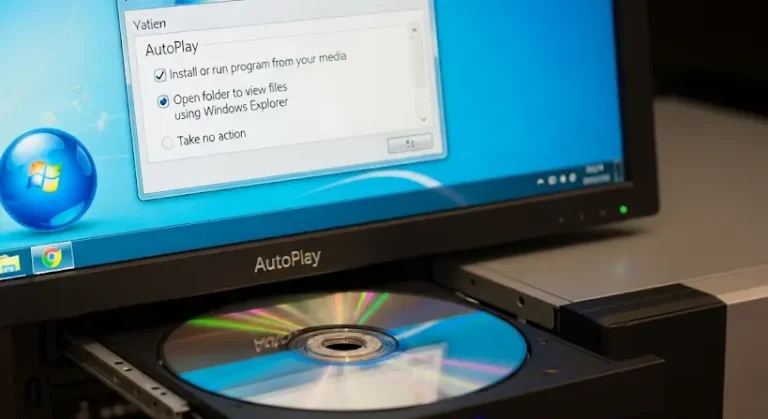 DVD meghajtó beállítása Windows 7-en: Automatikus lemezindítás