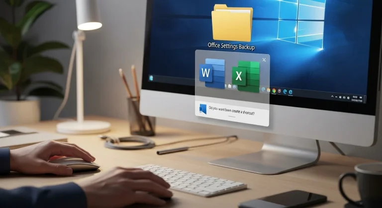 Microsoft Office beállítások visszaállítása: mappa, parancsikon létrehozása