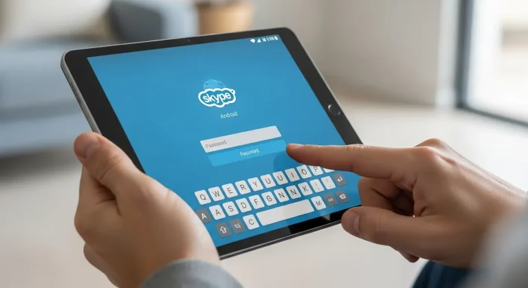 Skype bejelentkezés beállítása Android tableten: Jelszókérés az indításkor