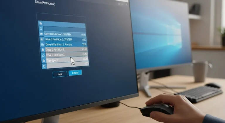Meghajtók particionálása Windows telepítéskor: méret és elrendezés