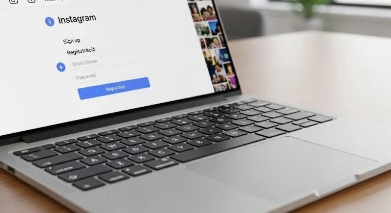 Instagram regisztráció laptopról vagy gépről